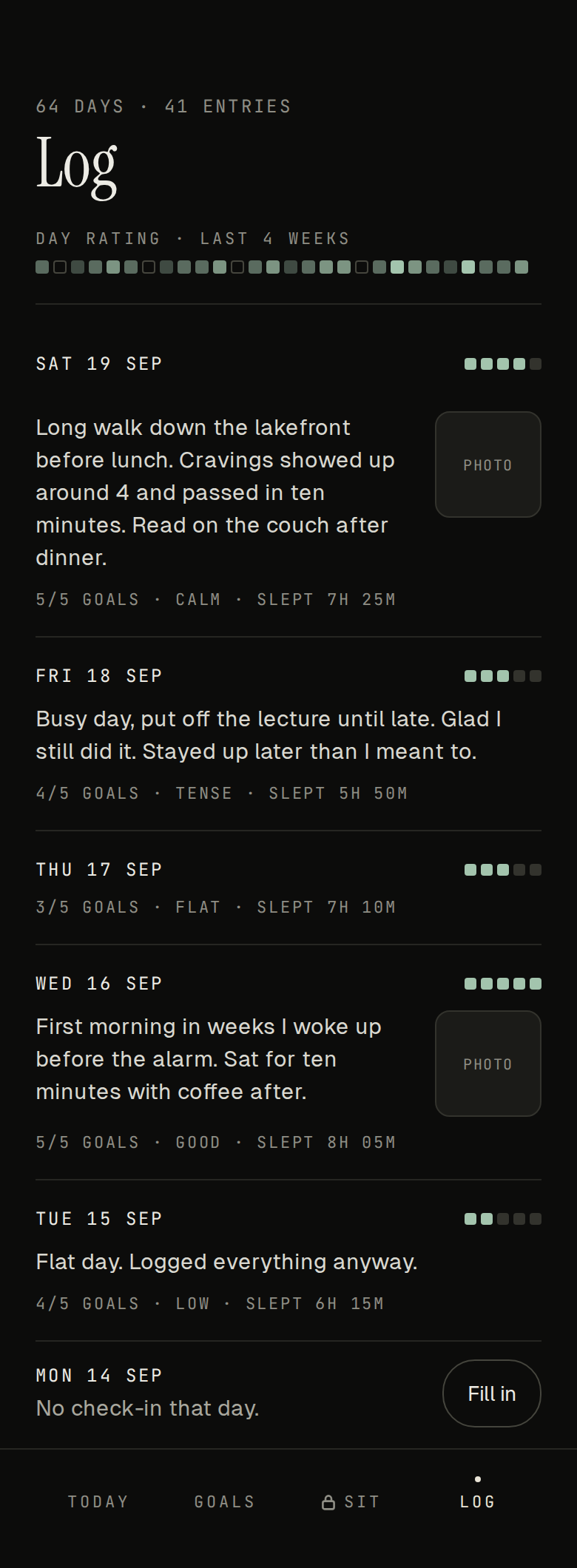 The daily log
